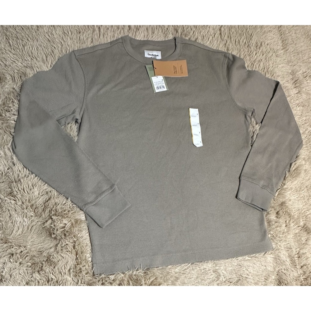 Goodfellow & Co Men's Size S Brown Long Sleeve Waffle Thermal Shirt Vintage NWT